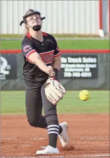  ?? Gail Conner ?? Cedartown pitcher Reagan Clarke delivers to the plate during Thursday’s game against Northwest Whitfield.
