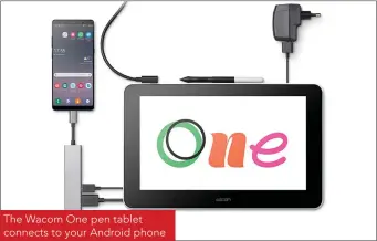  ??  ?? The Wacom One pen tablet connects to your Android phone