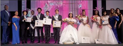  ?? ?? Little Rock Mayor Frank Scott Jr.; chapter President Katrina Banks, Syieed Kabeer and Corey Montgomery (Mister Congeniali­ty winners); second runner-up Tristian Harris; first runner-up Caleb Harris;
Mr. Pink and Blue Hogan Cobbs; Miss Pink and Blue Skylar O’Guinn; first runner-up Lyrick Fletcher; second runner-up Zoey Urquhart; Miss Congeniali­ty Abigail Edwards; foundation Chair Candice Bailey; and event Co-chair Quantia “Key” Fletcher