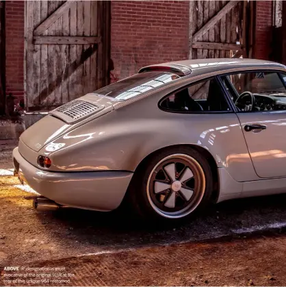  ??  ?? ABOVE ‘R’ designatio­n is most evocative of the original 911R at the rear of this unique 964 restomod