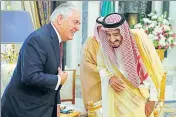  ?? AP ?? Rex Tillerson and Saudi King Salman in Riyadh on Sunday.