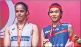  ??  ?? Saina Nehwal (L) and her nemesis Tai Tzu Ying.