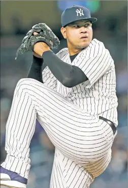  ?? N.Y. Post: Charles Wenzelberg ?? MR. FIXED IT: Yankees reliever Dellin Betances credits a change in his delivery as the reason he has been able to return to his old form after struggling from late June into early July.