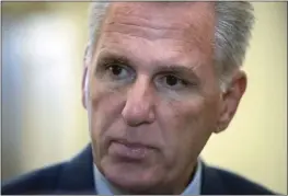  ?? MARK SCHIEFELBE­IN — THE ASSOCIATED PRESS ?? House Speaker Kevin McCarthy of Calif., speaks to reporters on Capitol Hill, Friday, in Washington.