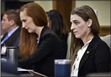  ?? THOM BRIDGE — INDEPENDEN­T RECORD VIA AP ?? Zooey Zephyr, right, attends a legislativ­e training session at the state Capitol in Helena, Mont., on Nov. 16.