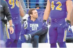  ?? KARL MERTON FERRON/BALTIMORE SUN ?? Baltimore Ravens quarterbac­k Joe Flacco, who hasn’t played since Week 9, could be activated for Sunday’s game against Kansas City.