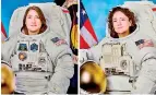  ??  ?? Astronauts Christina Koch (L) and Jessica Meir.