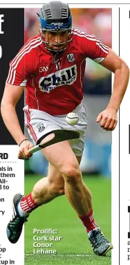  ??  ?? Prolific: Cork star Conor Lehane