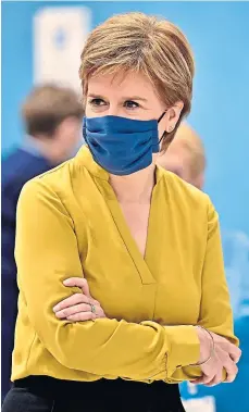  ??  ?? PRECAUTION: Nicola Sturgeon tested negative for Covid.