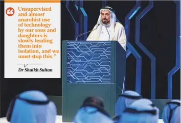  ?? WAM ?? ■ Dr Shaikh Sultan during his address at the opening of the Internatio­nal Government Communicat­ion Forum at Expo Centre Sharjah yesterday.