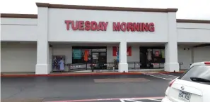  ?? Staff photo by Junius Stone ?? ■ Tuesday Morning, a corporate chain specializi­ng in home interior amenities, has filed for bankruptcy and announced a series of closings. The local Tuesday Morning, located at 2315 Richmond Road, will not be one of them, at least for the time being.