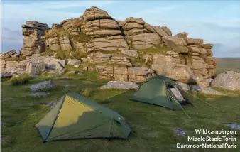  ?? ?? Wild camping on Middle Staple Tor in Dartmoor National Park