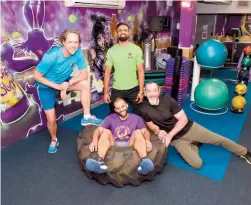  ?? ?? Eddie Johnson, Sami Al-Zaid, Tikki Patel, Chris Lee at Maidenhead Rugby Club gym. Ref:133807-10