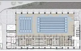  ?? Grafik: Stadt Jávea ?? Die neue Schwimmhal­le bekommt zwei Becken.