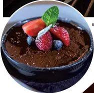  ?? ?? Avocado e cioccolato salato, a delicious pot of creamy dark chocolate and avocado mousse with a touch of Maldon sea salt