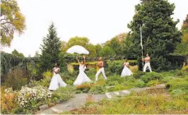  ??  ?? “Revelation­s Reimagined,” produced last year, begins with shots of Alvin Ailey dancers on the grounds of the Wave Hill Public Garden.