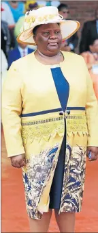  ?? Picture: BRIAN WITBOOI ?? SMARTLY DRESSED: The speaker of the Eastern Cape Provincial Legislatur­e, Noxolo Kiviet, wears a yellow and blue outfit at the state of the province address in Bhisho