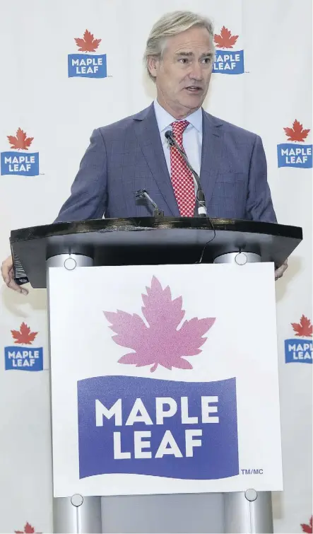  ?? DEREK RUTTAN ?? Maple Leafs Foods CEO Michael McCain is preparing his company to take advantage of drastic changes in the global food market by opening a poultry plant in London, Ont., writes Kevin Carmichael.