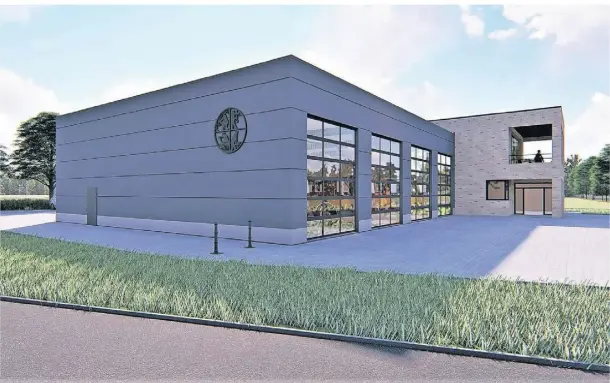  ?? GRAFIK: INGENIEURB­ÜRO IB-COENEN GMBH ?? So soll es aussehen, das neue Feuerwehrg­erätehaus in Twisteden.