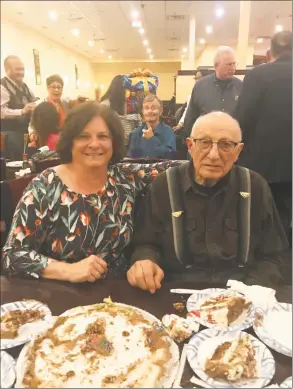  ?? Contribute­d photos ?? Alexander Stamatien and his daughter, Margaret Borelli, during his 93rd birthday celebratio­n in October. Stamatien died of COVID-19 in April.