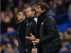  ??  ?? Antonio Conte directs his team against Barcelona (AFP/Getty Images)