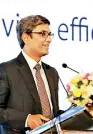  ??  ?? T.R. Ramachandr­an, Group Country Manager for India &amp; South Asia, Visa making the welcome address