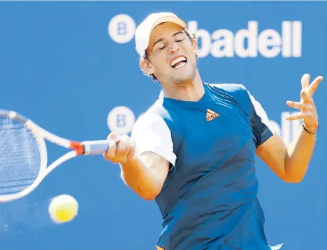  ??  ?? Dominic Thiem, die Nummer neun der Welt, hat sich in Barcelona mit einer starken Leistung ins Halbfinale gespielt.