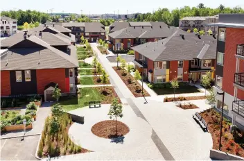  ?? KRISTA JAHNKE PHOTOGRaPH­Y ?? The Haven in Barrhaven is a not-for-profit community of 98 townhomes and low-rise apartments anchored by a central corridor around which all of the amenities are organized.