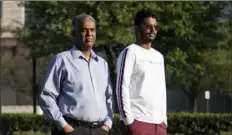  ?? Eve Edelheit/The New York Times ?? Barathimoh­an Ganesan, left, and his son, Niranjan Barathimoh­an, in Frisco, Texas. When he turned 21 last year, Niranjan was scrambling for a visa that would allow him to stay in the United States.