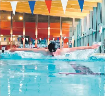  ??  ?? Lane swimming has been introduced for competent swimmers at Aqualibriu­m.