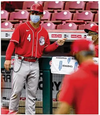  ?? BRYAN WOOLSTON / ASSOCIATED PRESS ?? Reds outfielder Shogo Akiyama is back with the team in Arizona after a week in Cincinnati to be with his wife, who was hospitaliz­ed after being struck by a falling tree.