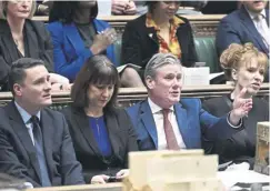  ?? ?? ↑ Sir Keir Starmer at Prime Minister’s Questions yesterday