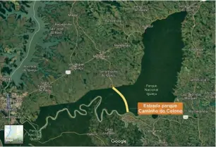  ??  ?? O antigo trecho com 17,6 km de extensão entre os municípios de Serranópol­is do Iguaçu e Capanema.