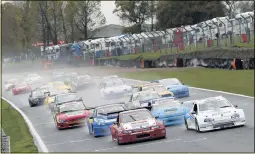  ??  ?? Blackman (l) scored two podiums to clinch Intermarqu­e glory Mark Willis suffered this spin during Brands Pickup Truck race