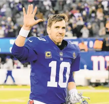  ?? GETTY ?? In what could be Eli Manning’s final season with Giants, the team hopes to turn things around.