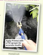  ??  ?? Apply Primtal with a Flit sprayer for accurate results