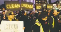  ?? FRANK FRANKLIN II/THE ASSOCIATED PRESS ?? Protesters gather Tuesday at Grand Army Plaza near the home of Sen. Charles Schumer, D-N.Y., in the Brooklyn borough of New York.