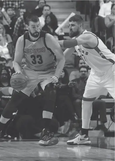  ?? JACK BOLAND / POSTMEDIA NEWS FILES ?? Some fans worry the talent haul given up for star Marc Gasol, left, will hurt the Toronto Raptors, Scott Stinson writes.