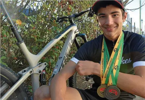  ?? Photo: Jason Gibbs ?? SILVER LINING: Highfields State High School student Jacson McNamara returned from the recent Mountain Bike Australia School’s National Championsh­ips with two silver medals. The young Geham rider also won gold at the Australian Mountain Biking Championsh­ips earlier this year.