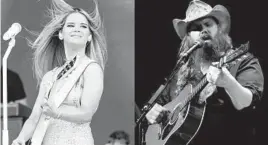  ?? AP PHOTOS 2019, 2018 ?? Maren Morris and Chris Stapleton each have six ACM nomination­s.