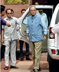  ??  ?? Jaitley resumes office, at the North Block on August 23