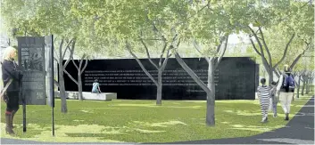  ?? JULIE JOCSAK/STANDARD FILE PHOTO ?? Artist rendering of the Welland Canal Fallen Workers Memorial.