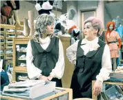  ??  ?? Mind your manners: Mrs Slocombe, left, would always call a customer ‘Madam’. Grrrrrr to slates instead of plates, and people who talk loudly on their mobile phones