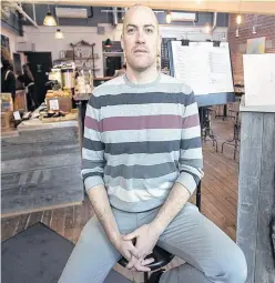  ?? • ANDREW VAUGHAN CP ?? Sean Gallagher, owner of the trendy Halifax cafe and bar Lion &amp; Bright said cannabis is something he definitely hopes to put on his menu once edibles are legal to sell.