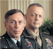  ?? Doug Mills / New York Times 2011 ?? Gen. David Petraeus (left) and Gen. John Allen appear together at the White House last year.