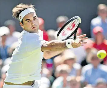  ?? AFP ?? Roger Federer siegte in der ersten Runde gegen den Serben Dusan Lajovic in nur 79 Minuten.