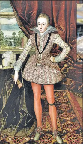  ??  ?? Robert Peake the Elder’s painting of Henry Frederick Stuart, dating from around 1610, just two years before the young prince’s death