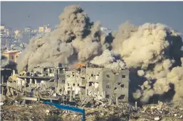  ?? (AFP) ?? GAZA STRIP BOMBING – Smoke rises during an Israeli military bombardmen­t of the northern Gaza Strip on Wednesday, Nov. 15, 2023, amid the ongoing battles between Israel and the Palestinia­n group Hamas.