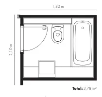  ??  ?? LA DISPOSICIÓ­N en U resulta perfecta en espacios cuadrados, ya que permite disponer
la zona de aseo y la del inodoro a ambos lados de la estancia, mientras que la bañera se instala en la parte frontal. Este combinado
ayuda a dar profundida­d visual.