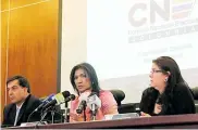  ?? COLPRENSA ?? Idayris Carillo (centro), presidenta del CNE.